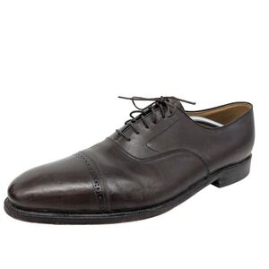 Johnston & Murphy Mens Dark Brown Cap Toe Oxford Leather Dress Shoes Size 13